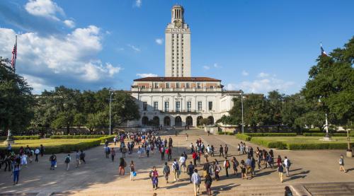 UT Tower with students main